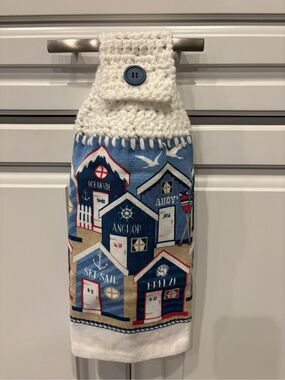 Crochet Top Kitchen Towel- Sea Side